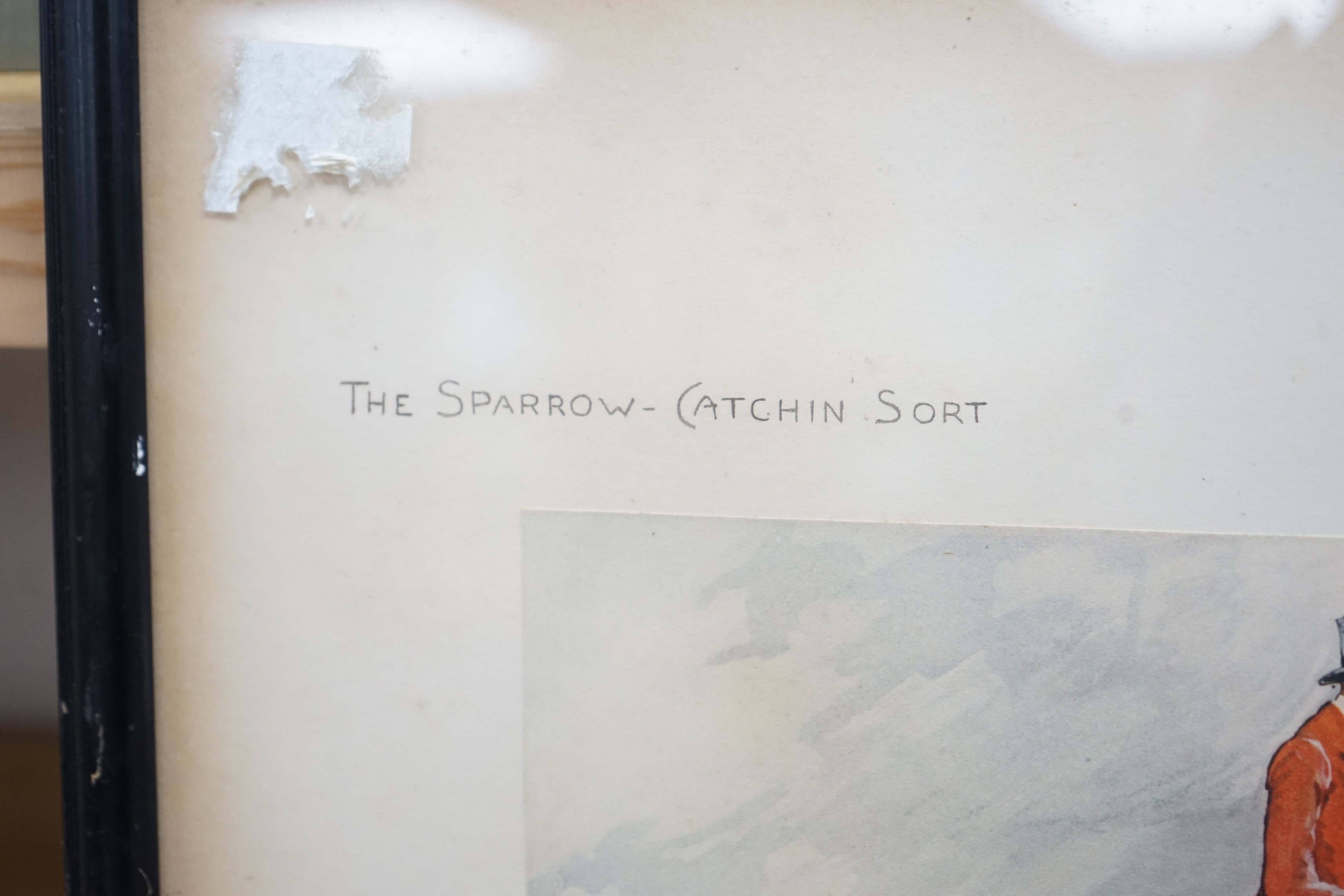 Charles Johnson Payne (Snaffles), signed colour print, 'The Sparrow - Catchin Sort', signed in pencil, 47 x 43cm